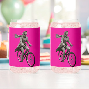 Pop art coastal rider retro pink glassware set can glass