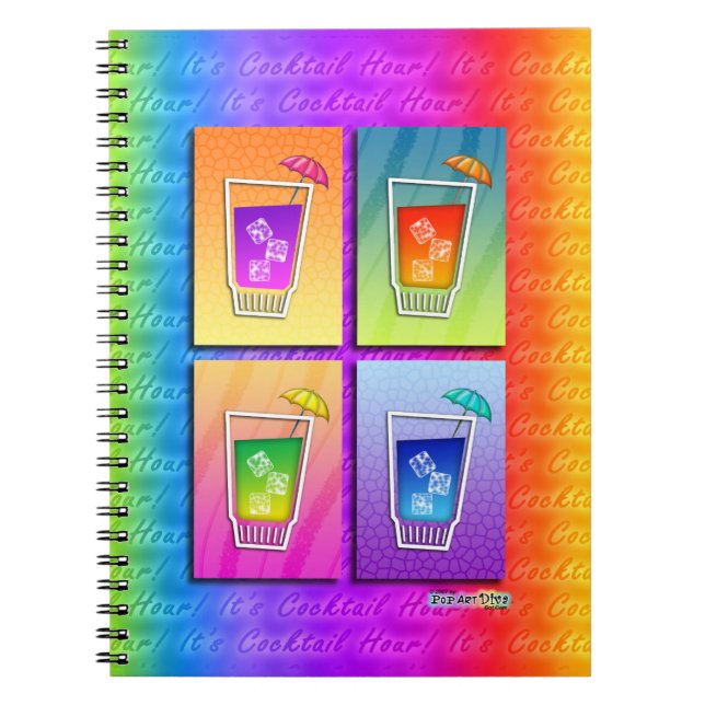 Pop Art COCKTAILS NOTEBOOK - JOURNAL - DIARY (Front)