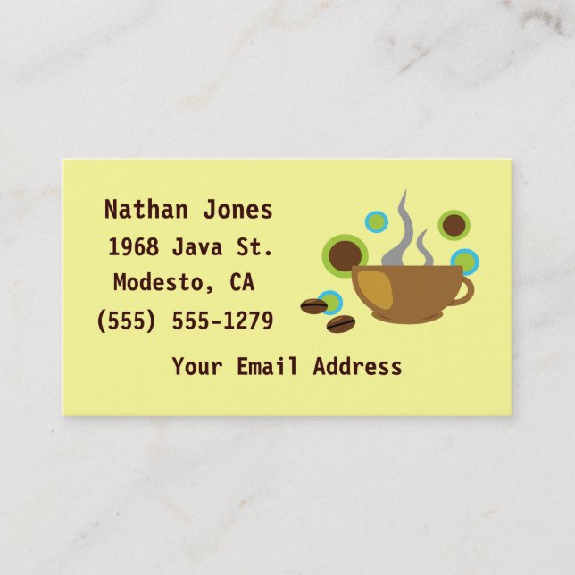 Pop Art Coffee Business Card (Front)