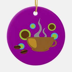 Pop Art Coffee Ceramic Tree Decoration