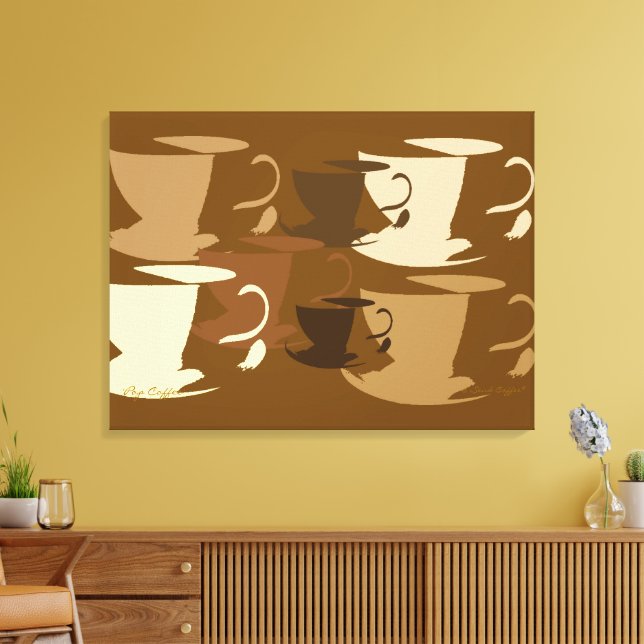Pop Art Coffee on Canvas Print (Insitu(LivingRoom))
