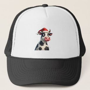 Pop Art Colorful Cow Christmas T-Shirt (1) Trucker Hat