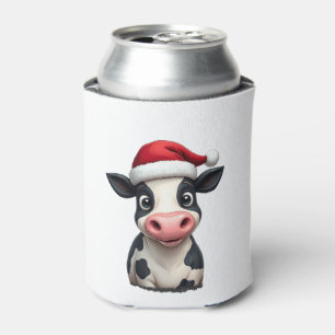 Pop Art Colorful Cow Christmas T-Shirt (3) Can Cooler