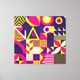 Pop art, colorful geometric shapes. canvas print