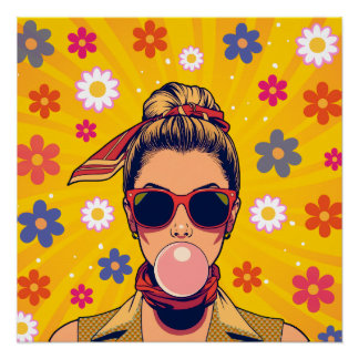 Pop Art Colorful Modern Art Vibrant Poster