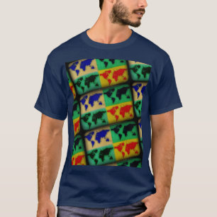 pop art colour World Maps T-Shirt