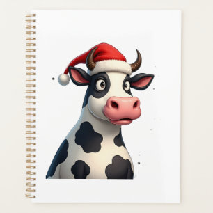 Pop Art Colourful Cow Christmas T-Shirt (1) Planner