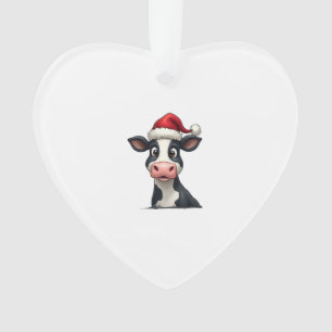 Pop Art Colourful Cow Christmas T-Shirt (2) Ornament