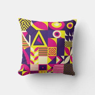 Pop art, colourful geometric shapes. cushion