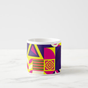Pop art, colourful geometric shapes. espresso cup