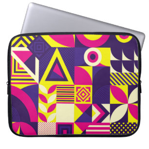 Pop art, colourful geometric shapes. laptop sleeve