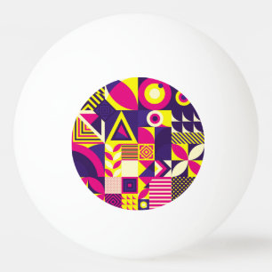 Pop art, colourful geometric shapes. ping pong ball