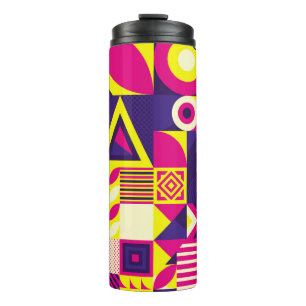Pop art, colourful geometric shapes. thermal tumbler