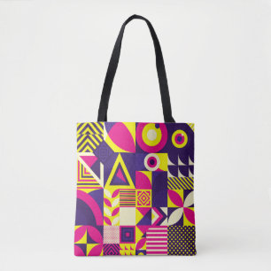 Pop art, colourful geometric shapes. tote bag