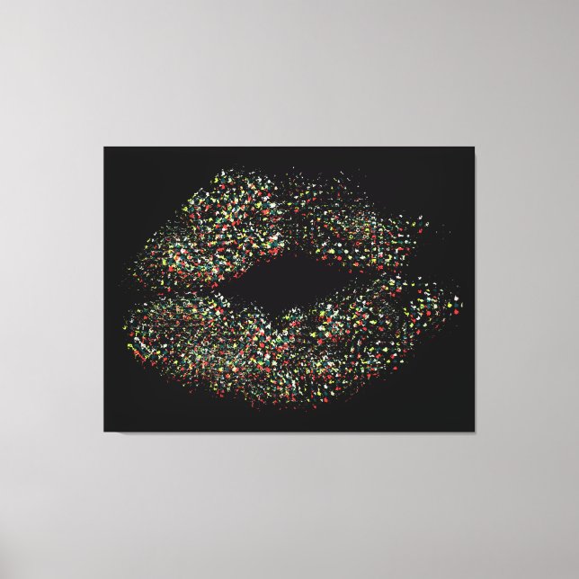 Pop Art Colourful Lips Canvas Print (Front)