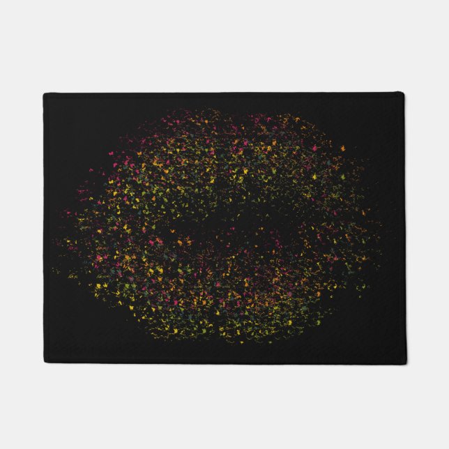 Pop Art Colourful Lips Doormat (Front)