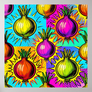 Pop Art Colourful Onions Poster