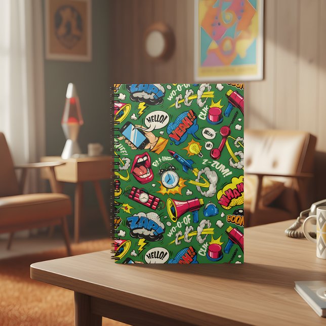 Pop Art Colourful Pattern - Retro Comic Explosion Notebook (Creator Uploaded)