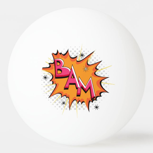 Pop Art Comic Bam! Ping Pong Ball (Back)