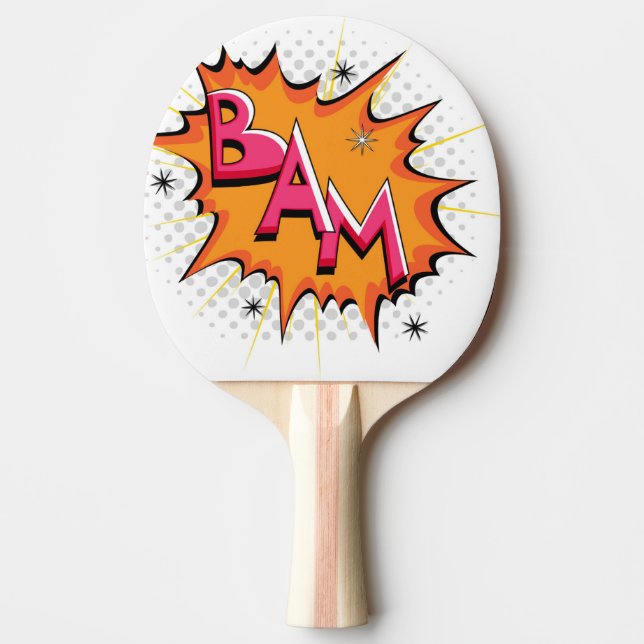 Pop Art Comic Bam! Ping Pong Paddle (Front)