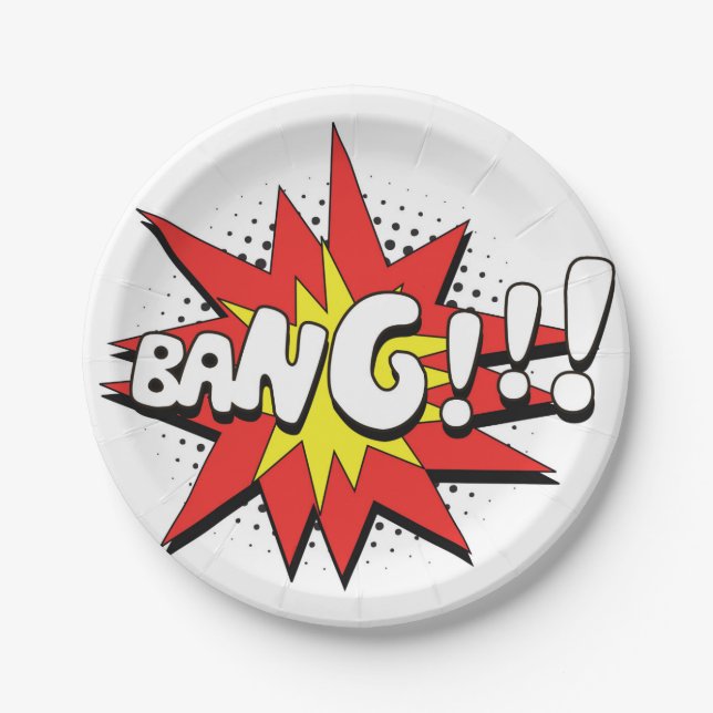 Pop Art Comic Bang! Paper Plate (Front)