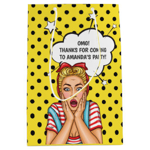 Pop Art Comic Birthday Party Medium Gift Bag