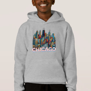 Pop art Comic Book Art Chicago Illinois Skyline