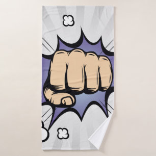 Pop art comic bubbles design. Vintage illustration Bath Towel
