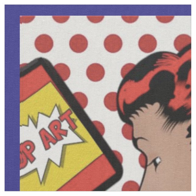 Pop Art Comic Girl Fabric (Close Up)