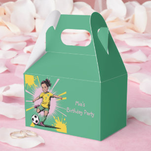 Pop Art Comic Girls Soccer Birthday Party Favour Box