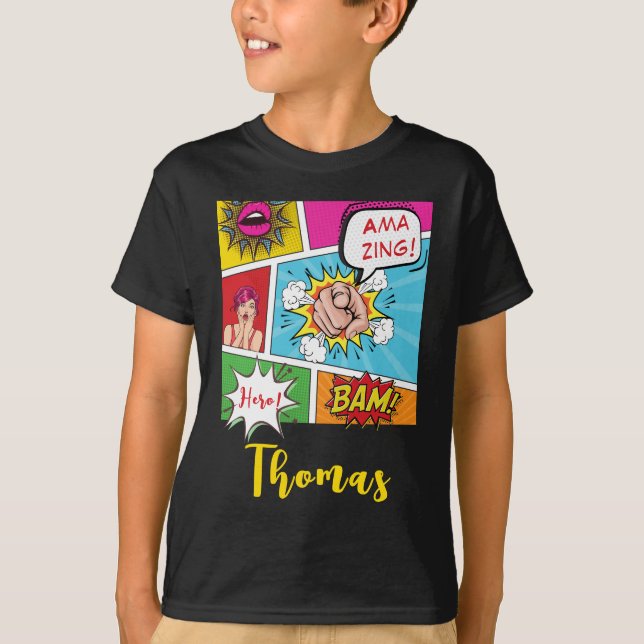Pop art comic kid T-Shirt (Front)
