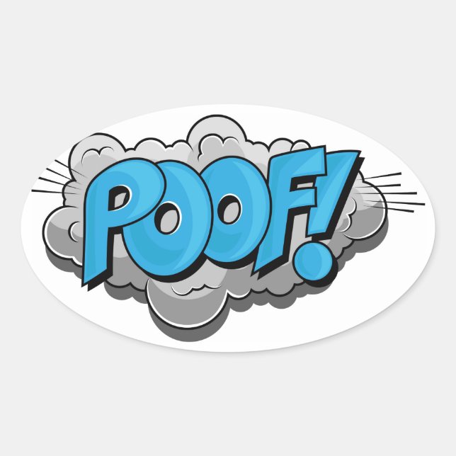 Pop Art Comic Poof! Oval Sticker (Front)