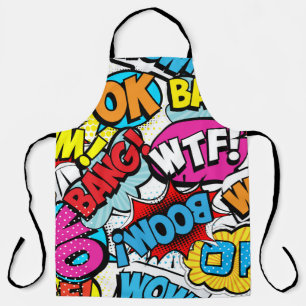 Pop Art Comic: Retro Seamless Pattern Apron