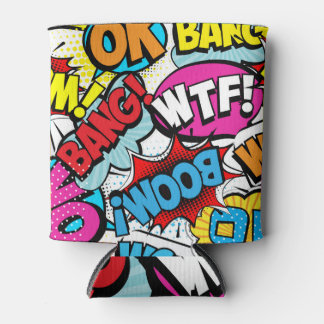 Pop Art Comic: Retro Seamless Pattern Can Cooler
