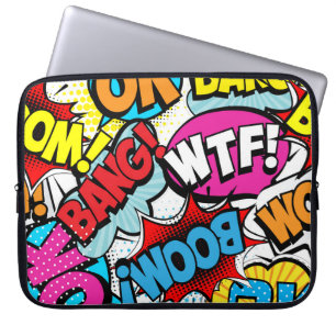 Pop Art Comic: Retro Seamless Pattern Laptop Sleeve