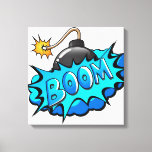Pop Art Comic Style Bomb Boom! Canvas Print<br><div class="desc">This retro comic style Boom! is perfect for any super hero collector or fan boy. The bright graphics have hard lines & bold colouring.</div>