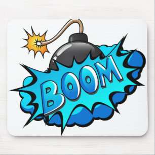 Pop Art Comic Style Bomb Boom! Mouse Mat