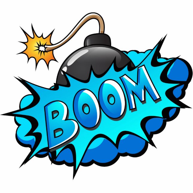Pop Art Comic Style Bomb Boom! Photo Sculpture Magnet (Front)
