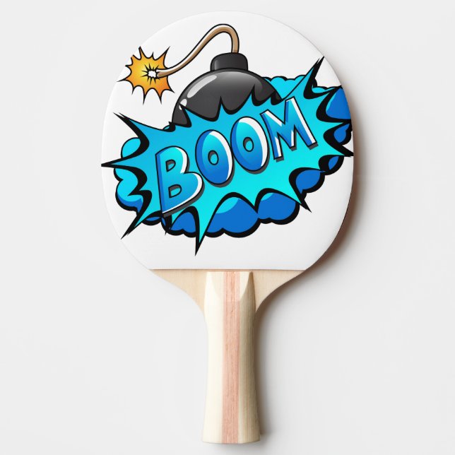 Pop Art Comic Style Bomb Boom! Ping Pong Paddle (Front)
