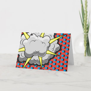 Pop Art Comic Style Explosion Card