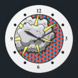 Pop Art Comic Style Explosion Large Clock<br><div class="desc">This retro comic style Explosion is perfect for any super hero collector or fan boy. The bright graphics have hard lines & bold colouring.</div>