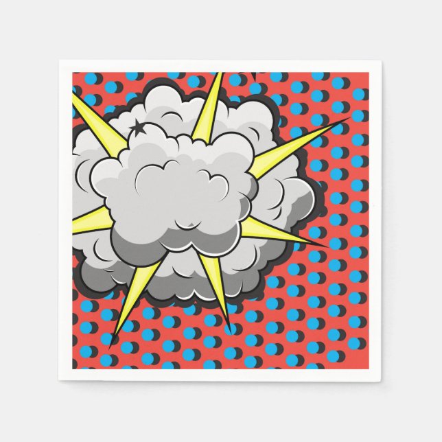 Pop Art Comic Style Explosion Napkin (Front)
