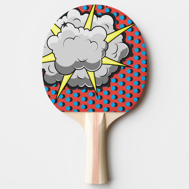 Pop Art Comic Style Explosion Ping Pong Paddle (Front)