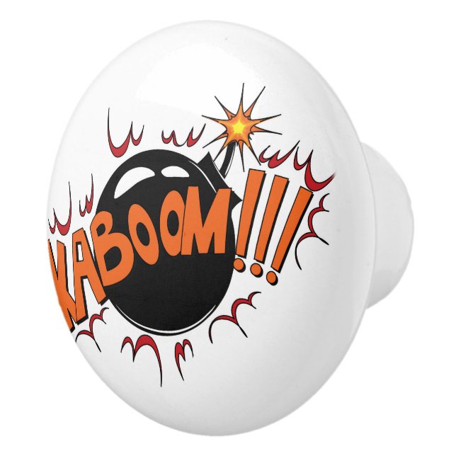 Pop Art Comic Style KaBoom! Ceramic Knob (Right)