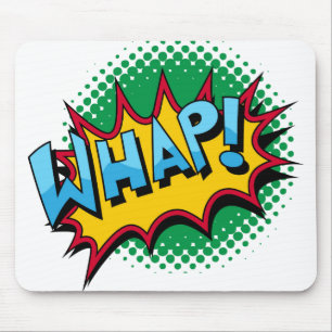 Pop Art Comic Style Whap! Mouse Mat