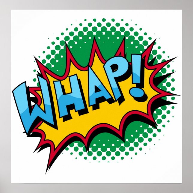 Pop Art Comic Style Whap! Poster (Front)