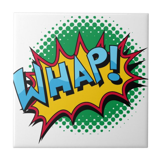 Pop Art Comic Style Whap! Tile (Front)