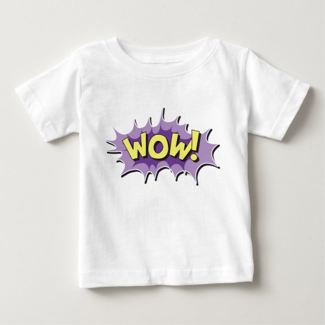 Pop Art Comic Style Wow Baby T-Shirt (Front)