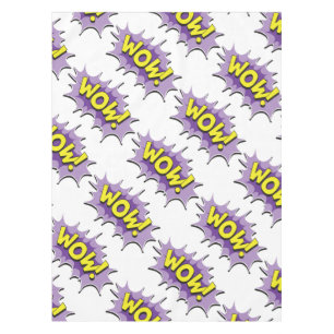 Pop Art Comic Style Wow Tablecloth