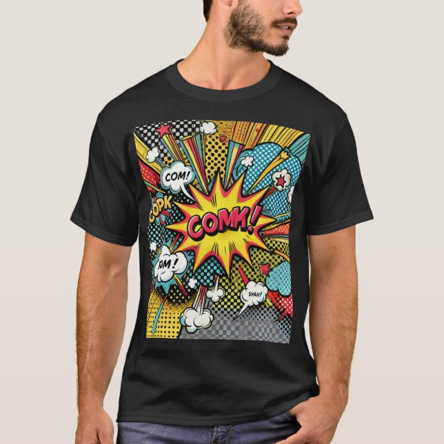 Pop Art Comic T-Shirt – Bold Retro Design (Front)